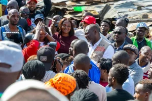 CS Ruku Distributes Relief to Mathare Fire Victims, Condemns ‘Empty Opposition Rhetoric’