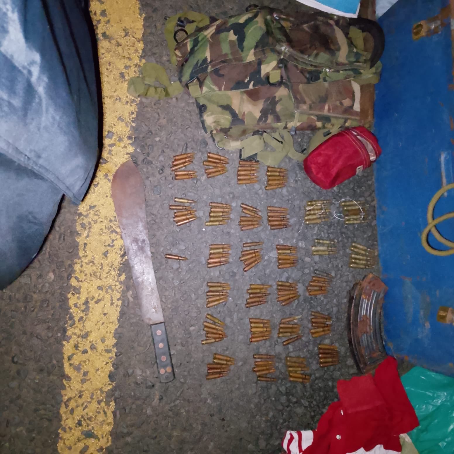 ammunition in a bus